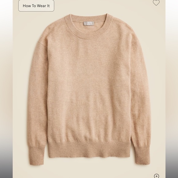 J.Crew Cashmere relaxed crewneck sweater Heather Stone